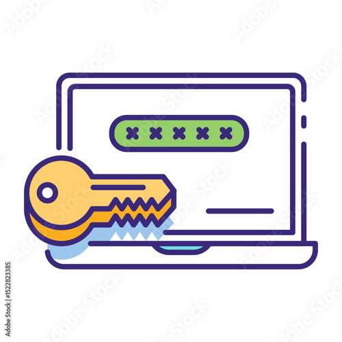 This Security Key icon is suitable for Network Security, Digital Security, etc