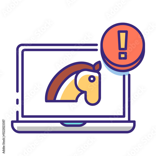 This Trojan Horse icon is suitable for Network Security, Digital Security, etc