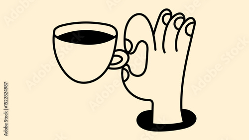 Hand gesture doodles in playful modern line art. Unique and elegant for branding or stickers.