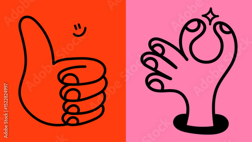 Elegant linear hand doodles with expressive gestures. Great for aesthetic posters, packaging, and stylish print design.
