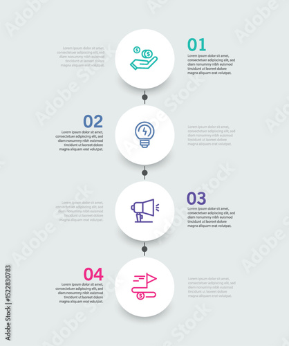  Infographic design template with 4 options, steps or processes. Can be used for workflow layout, diagram, annual report, web design	
