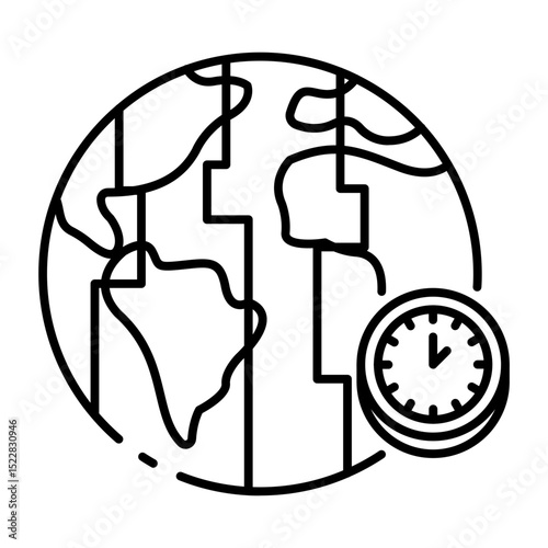 This Time Zone icon is suitable for Study Abroad, International student, Education, etc