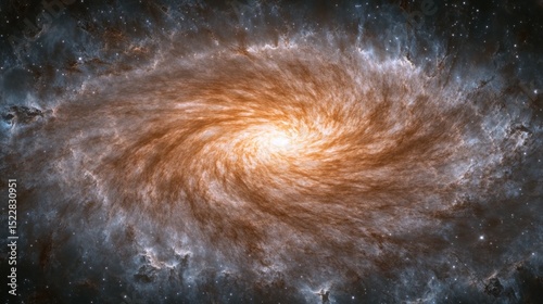 Spiral galaxy swirls in cosmic dust and light