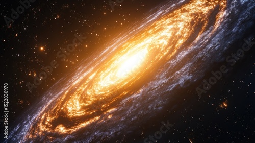 Spiral galaxy ablaze in deep space