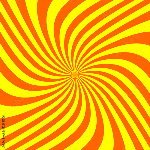 A spiral pattern with dynamic orange and yellow curved lines, creating an optical effect that rotates evenly from the center. Ideal for retro backgrounds and psychedelic designs.