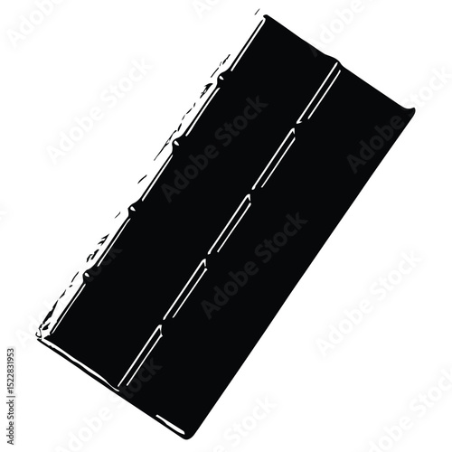 Abstract black and white illustration of a roof tile design for architectural applications