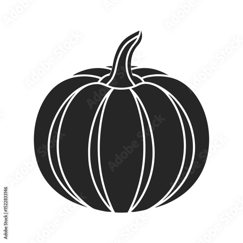 Silhouette of pumpkin vector illustration isolated on a transparent background