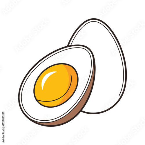 Boiled egg vector illustration isolated on a transparent background