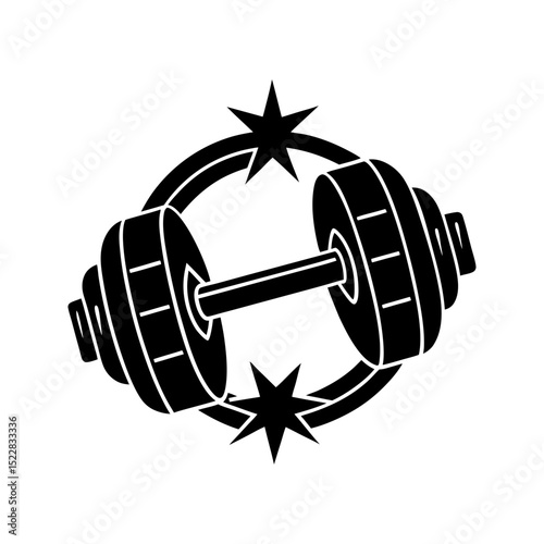 Silhouette of dumbbell vector illustration isolated on a transparent background