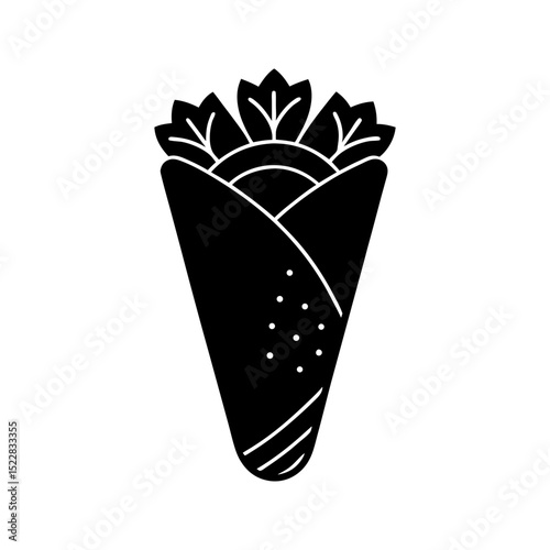 Silhouette of burrito vector illustration isolated on a transparent background