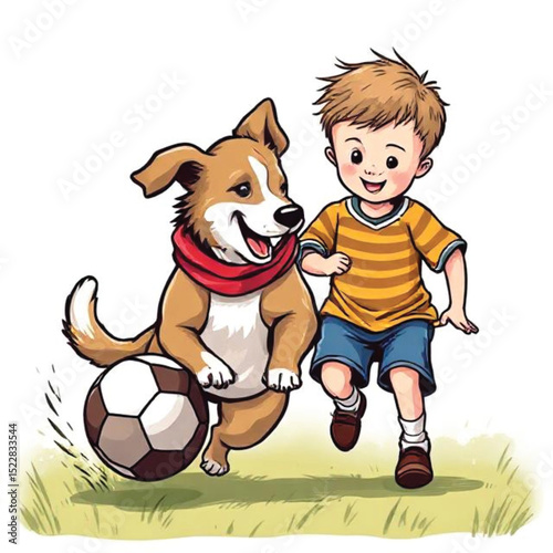 soccer football ball boy cartoon sport child kid
