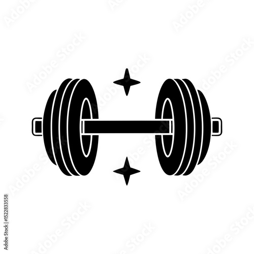 Silhouette of dumbbell vector illustration isolated on a transparent background