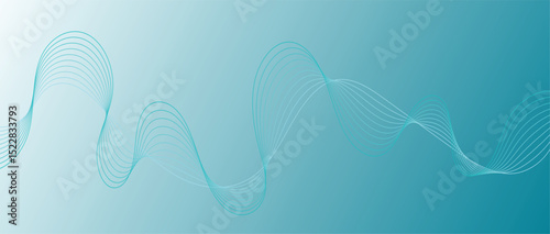 Abstract wave lines in color gradient on minimalist background. Futuristic and dynamic look, perfect for tech, digital, and modern design projects.