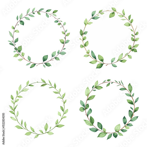 Floral vintage decorative frame with laurel leaves and ornamental flower design