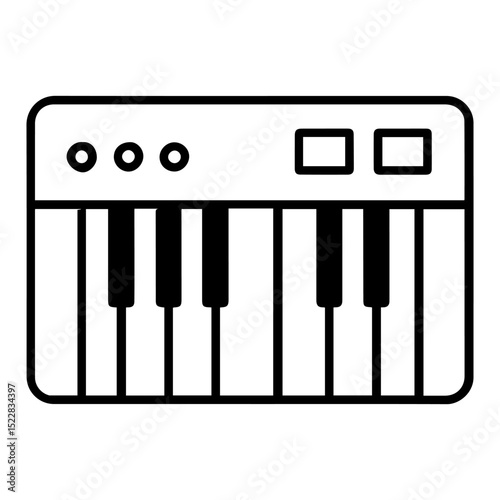 midi keyboard icon on white background vector
Vector line icon musical instruments