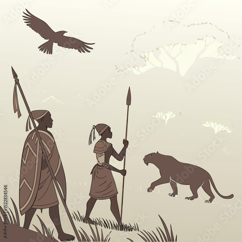 vector illustration of a wild animals