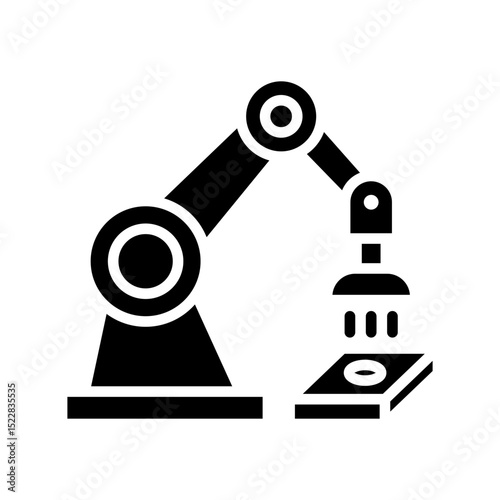 Robotic Arm with Magnet - Glyph Icon