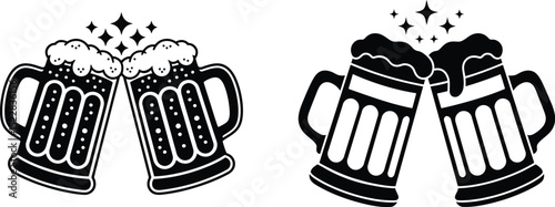 Cheers! Two Beer Steins Celebrating a Toast