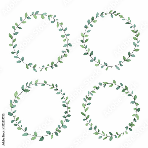 Floral vintage decorative frame with laurel leaves and ornamental flower design