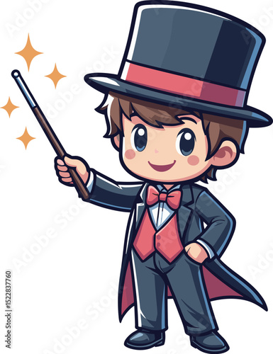 マジシャンの男性のイラスト