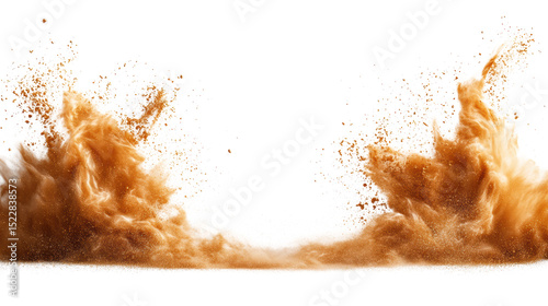 Dust storm swirling on transparent background