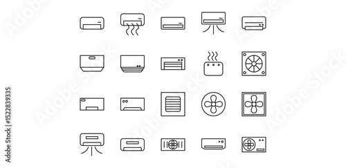 air conditioning icon pack illustration