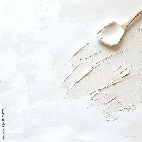 White Paste Swirled on Matte Painted Metal Surface