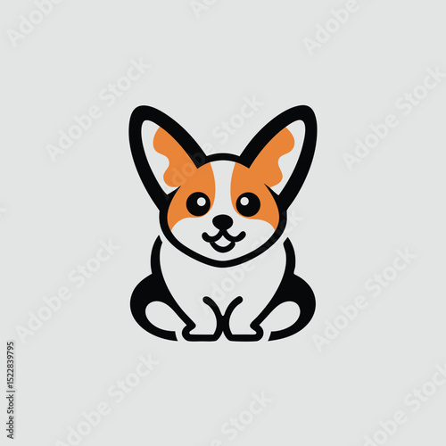 Adorable pembroke welsh corgi puppy sitting white background perfect for pet lovers cards and websites