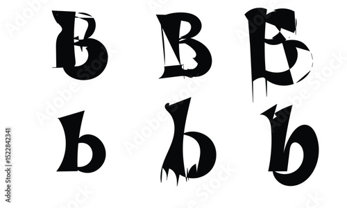 B word hand drawing style design