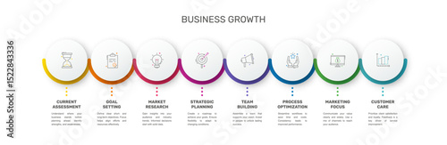 Vector template circle infographics. Business concept with 8 options and parts. Eight steps for content, flowchart, timeline, levels