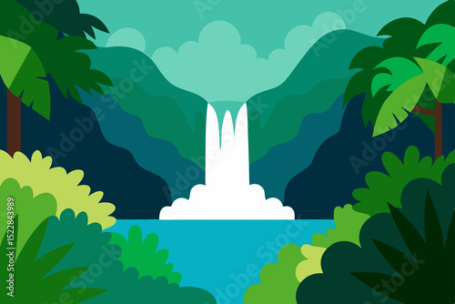 a hidden waterfall surrounded by lush greenery