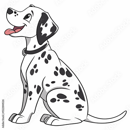 Adorable dalmatian puppy sitting perfect pet photo for print and web designs dog cute pose white