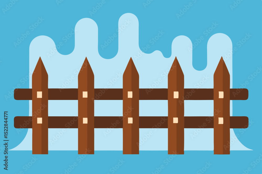 a rustic wooden fence draped in snow and icicles