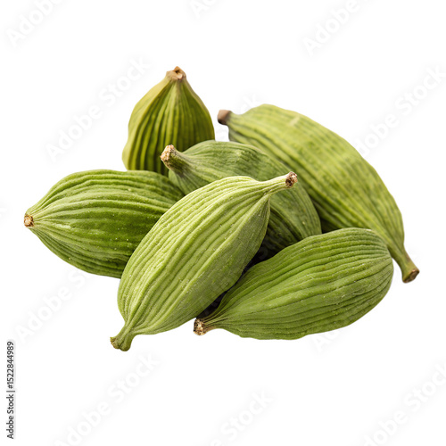 Green Cardamom Pods – Isolated on Transparent Background

 photo