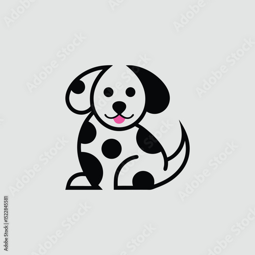 Adorable dalmatian puppy sitting cute spotty pup dog pet pose spots white black doggy fauna animal