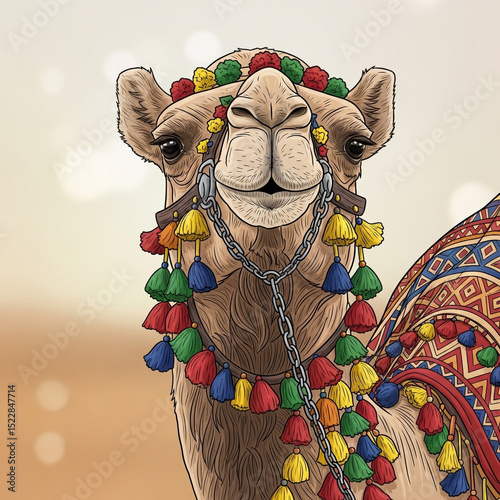 Decorated Camel Portrait, A...