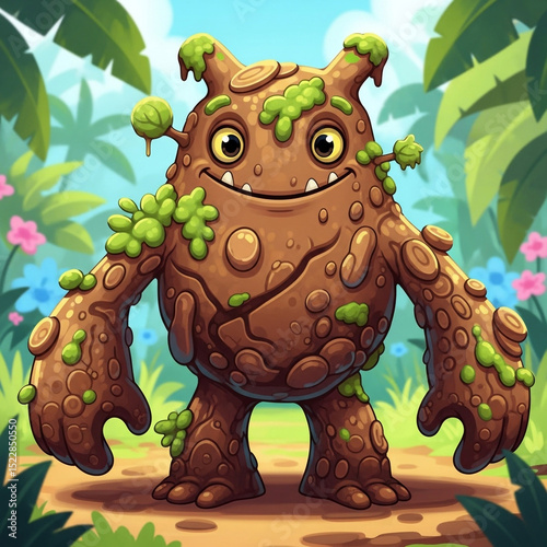 Cute Mossy Monster in Jungle