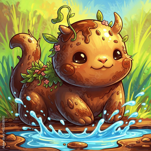 Adorable Mud Monster Playin...