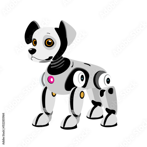 Smart robotic dog with modern AI design, cartoon style vector 