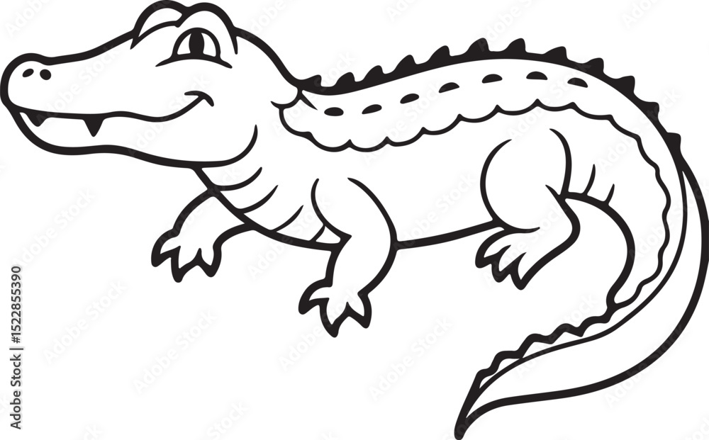 Obraz premium vector illustration of a crocodile