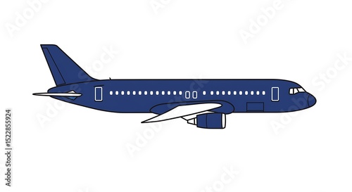 Wallpaper Mural Flying Airplane Illustration Side View on White Background Torontodigital.ca