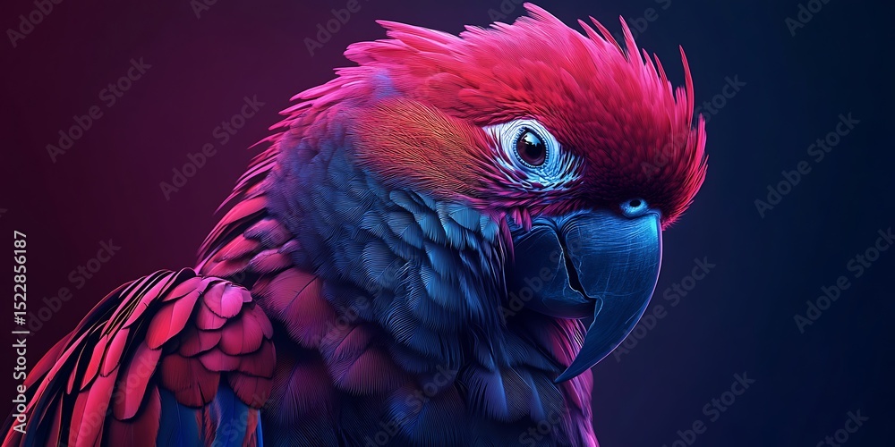 Fototapeta premium Vibrant Parrot: A Stunning Close-up of a Colorful Bird