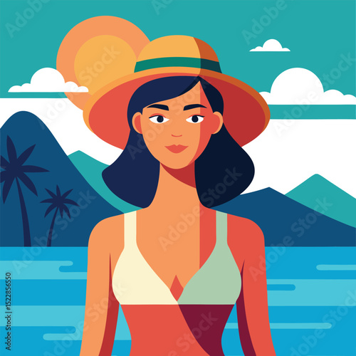 girl in bikini, woman on the beach, surfer on the beach, woman on the beach, young woman surfer with surfboard standing on beach, vacation time woman on the beach in a swims