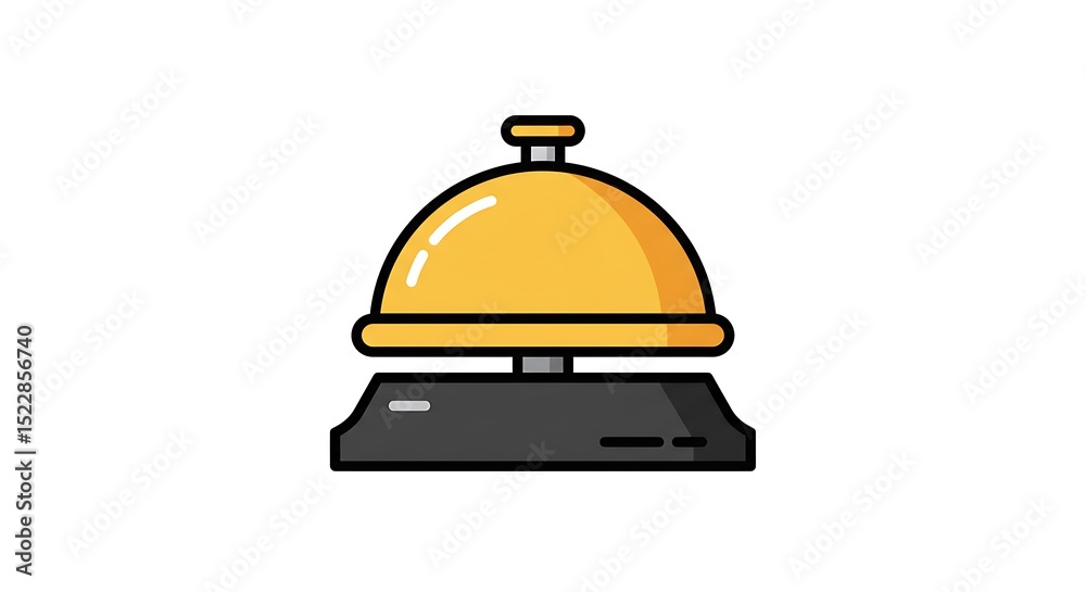 Fototapeta premium Service Bell Isolated on White Background Illustration