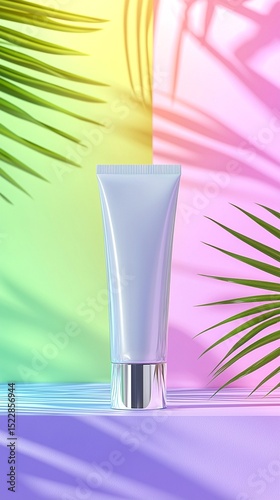 Wallpaper Mural Slim Tube Packaging Mockup for Eye Cream on Pastel Background Torontodigital.ca