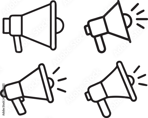 megaphone icon set