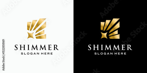 Starlight beam vector logo design with modern, simple, clean and abstract style. Icon for business, astronomy and personal branding.