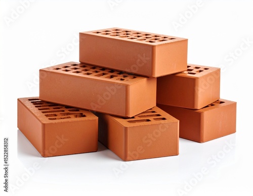 Brick Structure: A close-up of meticulously arranged red bricks, exuding simplicity and a sense of strong construction, representing the fundamental building blocks of a stable foundation.