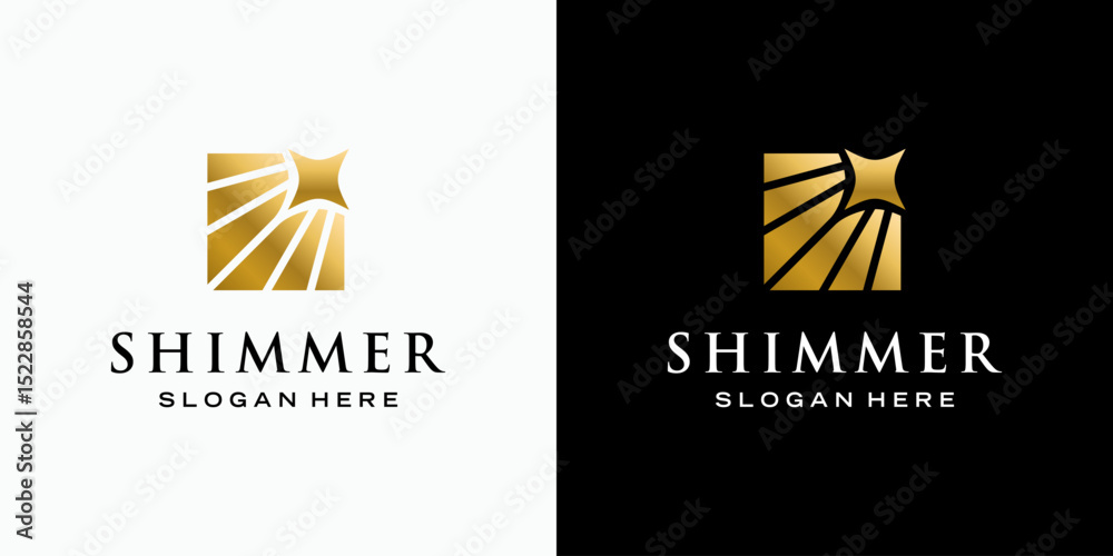 Starlight beam vector logo design with modern, simple, clean and abstract style. Icon for business, astronomy and personal branding.