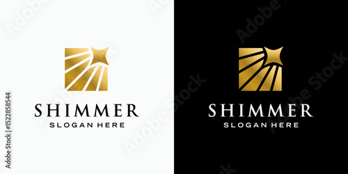 Starlight beam vector logo design with modern, simple, clean and abstract style. Icon for business, astronomy and personal branding.